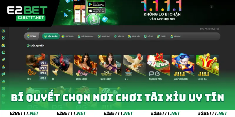 Tài Xỉu Online - Game Hấp Dẫn Bậc Nhất Tại Sảnh Game E2bet 3 Bí quyết chọn nơi chơi tài xỉu online uy tín