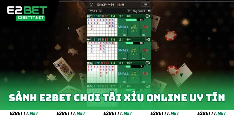 Tài Xỉu Online - Game Hấp Dẫn Bậc Nhất Tại Sảnh Game E2bet 2 Nhà cái E2bet, sảnh game chơi tài xỉu online uy tín