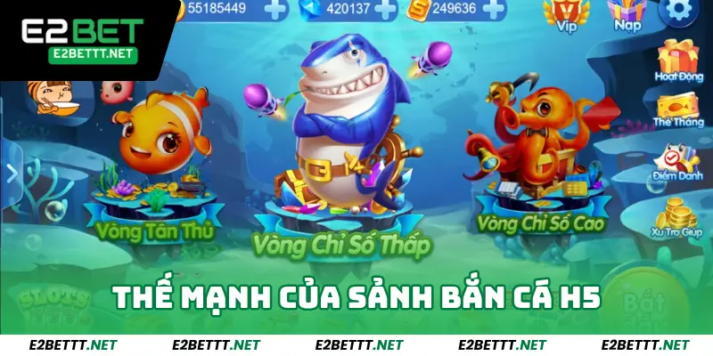 Bắn Cá H5 - Sảnh Game Bắn Cá Đổi Thưởng Chất Lượng 2025 3 Các thế mạnh vượt trội của sảnh bắn cá H5